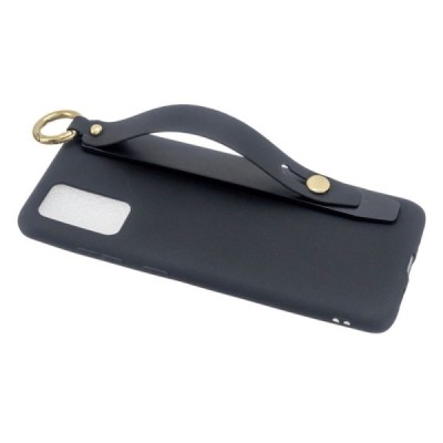 Samsung Galaxy A41 (A415F) „Strap“ Kickstand kieto silikono TPU juodas dėklas - nugarėlė | Priedai.lt