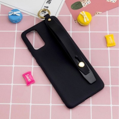 Samsung Galaxy A41 (A415F) „Strap“ Kickstand kieto silikono TPU juodas dėklas - nugarėlė | Priedai.lt