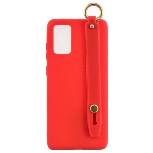 „Strap“ Kickstand kieto silikono (TPU) dėklas - raudonas (Galaxy A41)