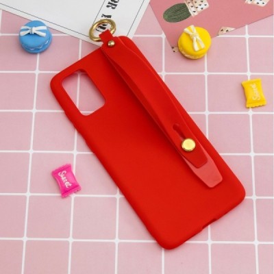 Samsung Galaxy A41 (A415F) „Strap“ Kickstand kieto silikono TPU raudonas dėklas - nugarėlė | Priedai.lt