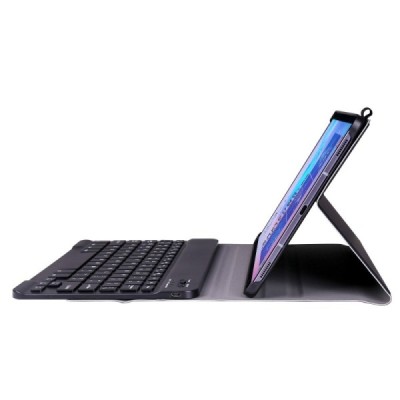 Samsung Galaxy Tab S6 10.5 (T865, T860) atverčiamas juodas odinis dėklas su bluetooth belaide klaviatūra | Priedai.lt