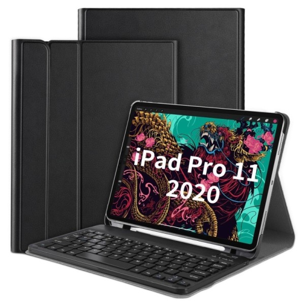 Atverčiamas dėklas su klaviatūra - juodas (iPad Pro 11" 2018 / 2020/ Air 4 10.9" 2020 / Air 5 10.9" 2022)