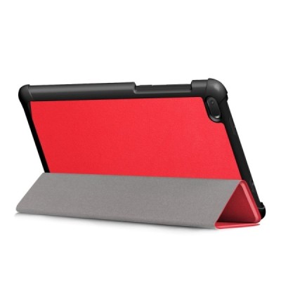 Lenovo Tab E7 (TB-7104F) atverčiamas raudonas odinis dėklas - knygutė | Priedai.lt