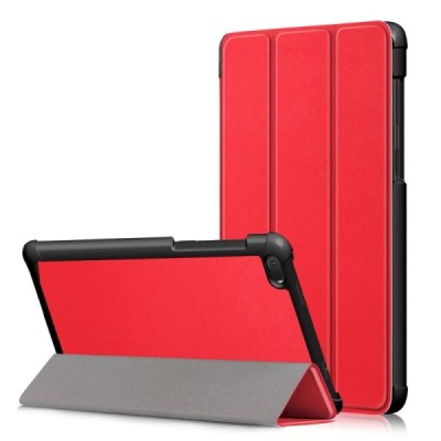 Lenovo Tab E7 (TB-7104F) atverčiamas raudonas odinis dėklas - knygutė | Priedai.lt