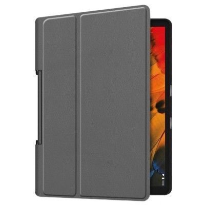 Lenovo Yoga Smart Tab 10.1 (YT-X705F, YT-X705L) atverčiamas pilkas odinis dėklas - knygutė | Priedai.lt