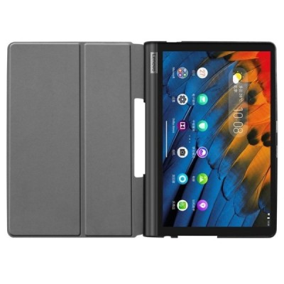 Lenovo Yoga Smart Tab 10.1 (YT-X705F, YT-X705L) atverčiamas pilkas odinis dėklas - knygutė | Priedai.lt