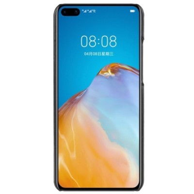 Slim Leather Huawei P40 juodas odinis dėklas - nugarėlė | Priedai.lt