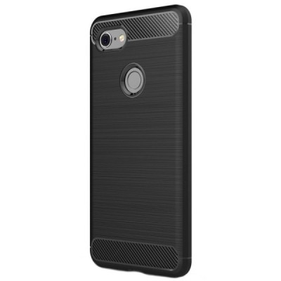 Google Pixel 3 XL „Carbon“ kieto silikono TPU juodas dėklas - nugarėlė | Priedai.lt