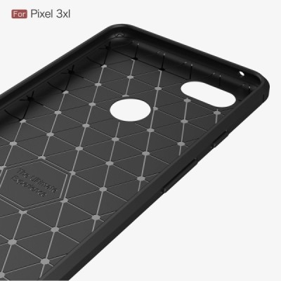 Google Pixel 3 XL „Carbon“ kieto silikono TPU juodas dėklas - nugarėlė | Priedai.lt