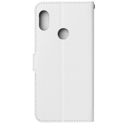 Huawei Y6 2019 (Y6 Prime 2019) atverčiamas baltas odinis dėklas, knygutė - piniginė | Priedai.lt