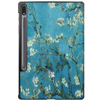 Samsung Galaxy Tab S7+ 12.4" (T976) atverčiamas spalvotas „Sakura“ odinis dėklas - knygutė | Priedai.lt