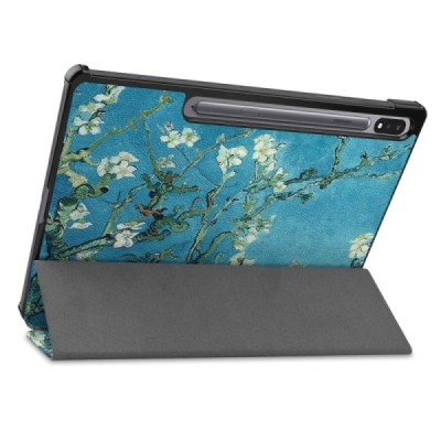 Samsung Galaxy Tab S7+ 12.4" (T976) atverčiamas spalvotas „Sakura“ odinis dėklas - knygutė | Priedai.lt