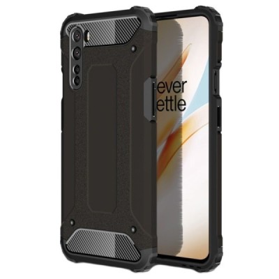 Sustiprintos apsaugos OnePlus Nord juodas kieto silikono (TPU) ir plastiko dėklas | Priedai.lt