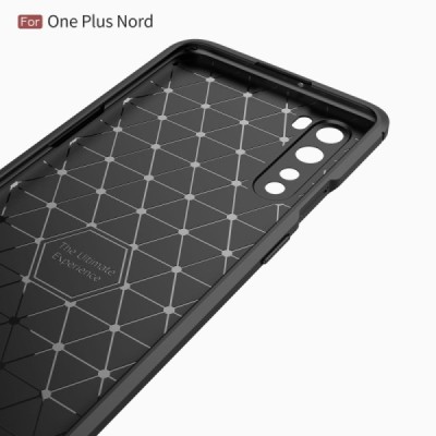 OnePlus Nord Carbon kieto silikono TPU juodas dėklas - nugarėlė | Priedai.lt