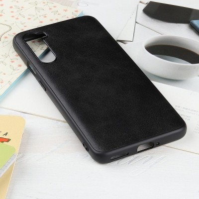Slim Leather OnePlus Nord juodas odinis dėklas - nugarėlė | Priedai.lt