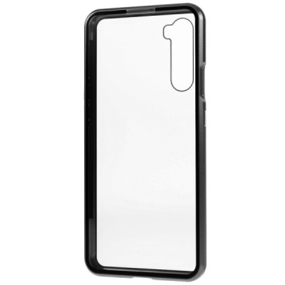 OnePlus Nord Frame juodas (permatomas) magnetinis plastikinis dėklas | Priedai.lt