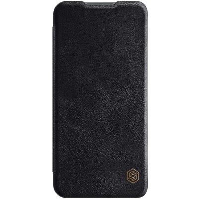 Prabangus „Nillkin“ Qin serijos juodas odinis atverčiamas Xiaomi Redmi 9 dėklas | Priedai.lt