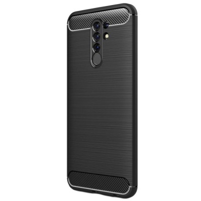 Xiaomi Redmi 9 „Carbon“ kieto silikono TPU juodas dėklas - nugarėlė | Priedai.lt