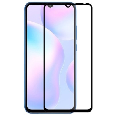 Xiaomi Redmi 9 (9A, 9C) „Hat-Prince“ 9H Tempered Glass sustiprintos apsaugos juodas pilnai dengiantis apsauginis ekrano stiklas