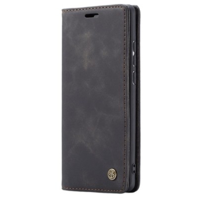Huawei P30 Pro CaseMe Retro solidus atverčiamas juodas odinis dėklas - knygutė | Priedai.lt
