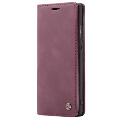 Huawei P30 Pro CaseMe Retro solidus atverčiamas bordo odinis dėklas - knygutė | Priedai.lt