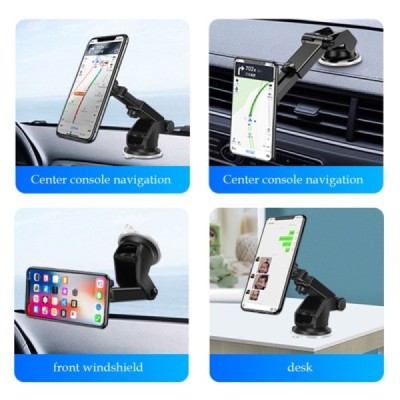 „Telescopic“ magnetinis juodas automobilinis telefono laikiklis (prie lango) | Priedai.lt