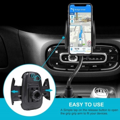 Automobilinis telefono laikiklis tvirtinamas puodelio vietoje | Priedai.lt