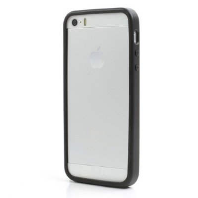 Juodas „Infisens“ silikoninis Apple iPhone SE (5, 5s) dėklas (dėkliukas) / Priedai.lt