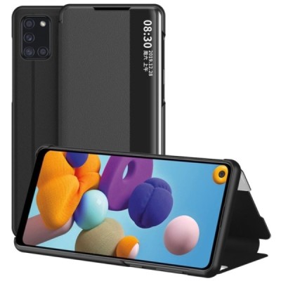 Samsung Galaxy A21s (A217) View Line juodas atverčiamas dėklas - knygutė | Priedai.lt