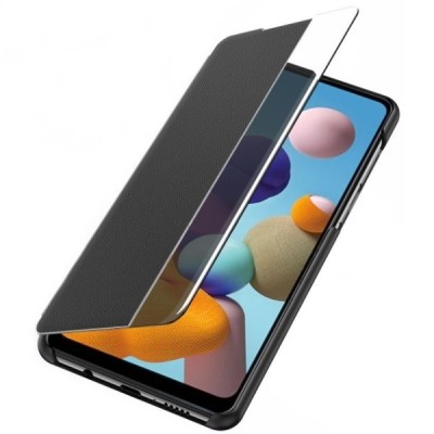 Samsung Galaxy A21s (A217) View Line juodas atverčiamas dėklas - knygutė | Priedai.lt