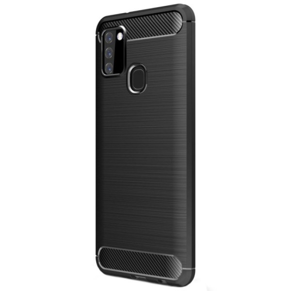 „Carbon“ kieto silikono (TPU) dėklas - juodas (Galaxy A21s)