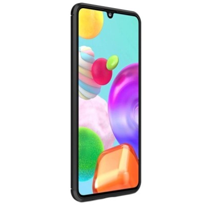 Samsung Galaxy A21s (A217) „Carbon“ kieto silikono TPU juodas dėklas - nugarėlė | Priedai.lt