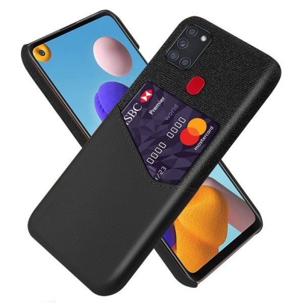 „KSQ“ Shell dėklas su kišenėle - juodas (Galaxy A21s)