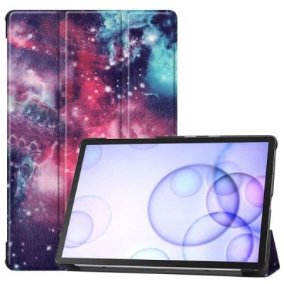 Samsung Galaxy Tab S6 10.5 (T865, T860) „Cosmo“ atverčiamas spalvotas, baltas odinis dėklas - knygutė | Priedai.lt