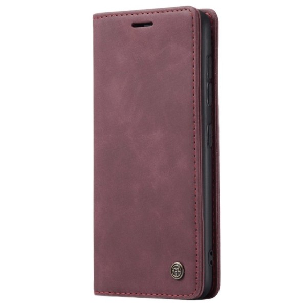 „CaseMe“ Retro solidus atverčiamas dėklas - bordo (Galaxy A21s)