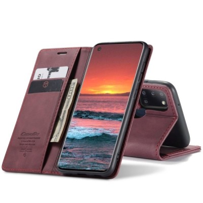Samsung Galaxy A21s (A217) CaseMe Retro solidus atverčiamas bordo odinis dėklas - knygutė | Priedai.lt