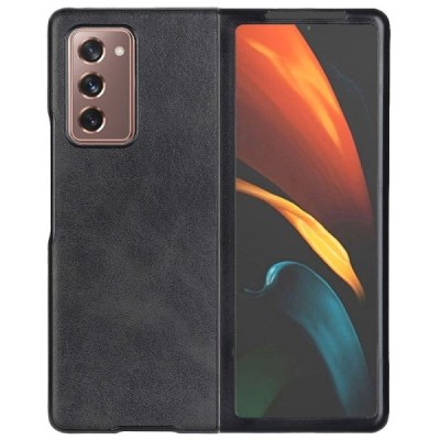 Samsung Galaxy Z Fold2 5G (F916B) Slim Leather juodas odinis dėklas - nugarėlė | Priedai.lt