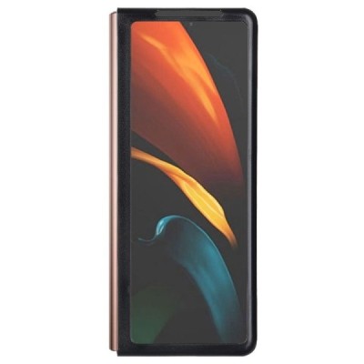 Samsung Galaxy Z Fold2 5G (F916B) Slim Leather juodas odinis dėklas - nugarėlė | Priedai.lt