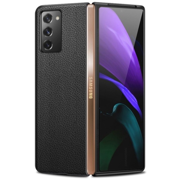 „Deluxe Leather“ dėklas - juodas (Galaxy Z Fold2)