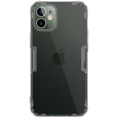 Apple iPhone 12 (12 Pro) Nillkin Nature plonas pilkas (permatomas) silikoninis TPU dėklas | Priedai.lt