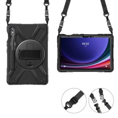 Samsung Galaxy Tab S7 11" / S8 11" / S9 11" / S9 FE 5G / S10 FE / S10 Lite reinforced protection case - black - back | Priedai.l