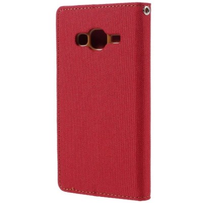 „Mercury“ Samsung Galaxy J3 2016 (J310, J320) raudonas odinis atverčiamas dėklas - piniginė | Priedai.lt