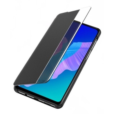 Huawei P40 Lite E (Y7p, Honor 9C) „View Line“ juodas atverčiamas dėklas - knygutė | Priedai.lt