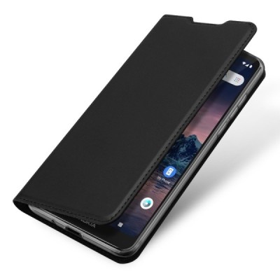 „Dux Ducis“ Skin serijos Nokia 1.3 juodas odinis atverčiamas dėklas | Priedai.lt