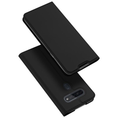 „Dux Ducis“ Skin serijos LG K51s (LM-K510) juodas odinis atverčiamas dėklas | Priedai.lt