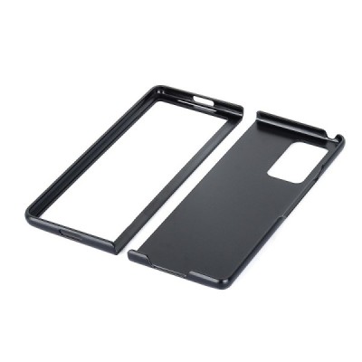 Samsung Galaxy Z Fold2 5G (F916B) Foldable Leather juodas odinis dėklas - nugarėlė | Priedai.lt