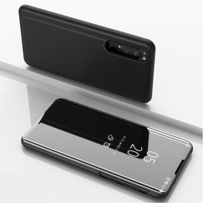 Sony Xperia 1 II plastikinis atverčiamas juodas dėklas | Priedai.lt