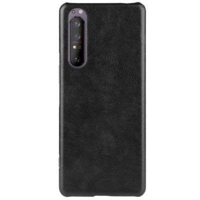 Soft Slim serijos Sony Xperia 1 II juodas odinis dėklas - nugarėlė | Priedai.lt