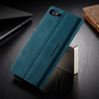 Apple iPhone 7 Plus (iPhone 8 Plus) CaseMe Retro solidus atverčiamas žalias odinis dėklas - knygutė | Priedai.lt