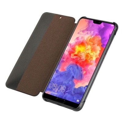 Huawei P20 Pro „View Line“ tamsiai rudas atverčiamas dėklas - knygutė | Priedai.lt